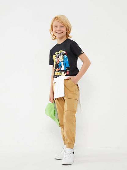 Basic Boy's Jogger Trousers with Elastic Waist