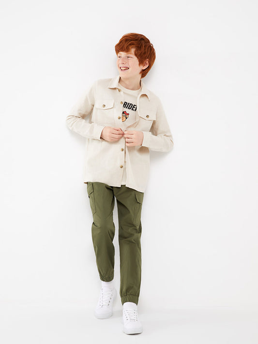 Basic Boy's Jogger Trousers with Elastic Waist