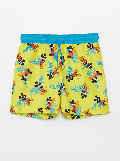 Mickey Mouse Printed Quick Drying Boys' Swim Shorts with Elastic Waistband