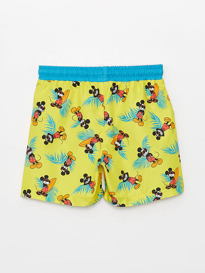 Mickey Mouse Printed Quick Drying Boys' Swim Shorts with Elastic Waistband