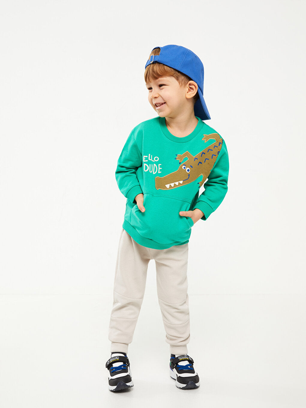 Crew Neck Long Sleeve Printed Baby Boy Sweatshirt