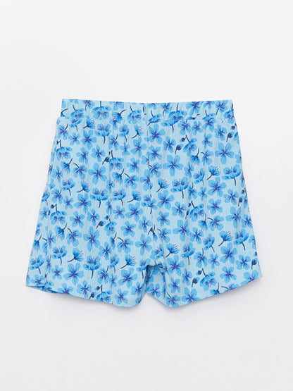 Patterned Girl's Shorts Skirt with Elastic Waist