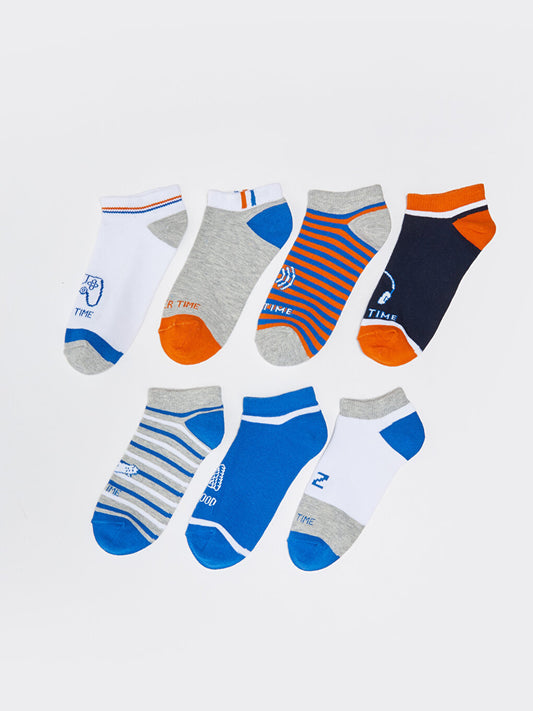 Patterned Boy's Booties Socks 7-pack