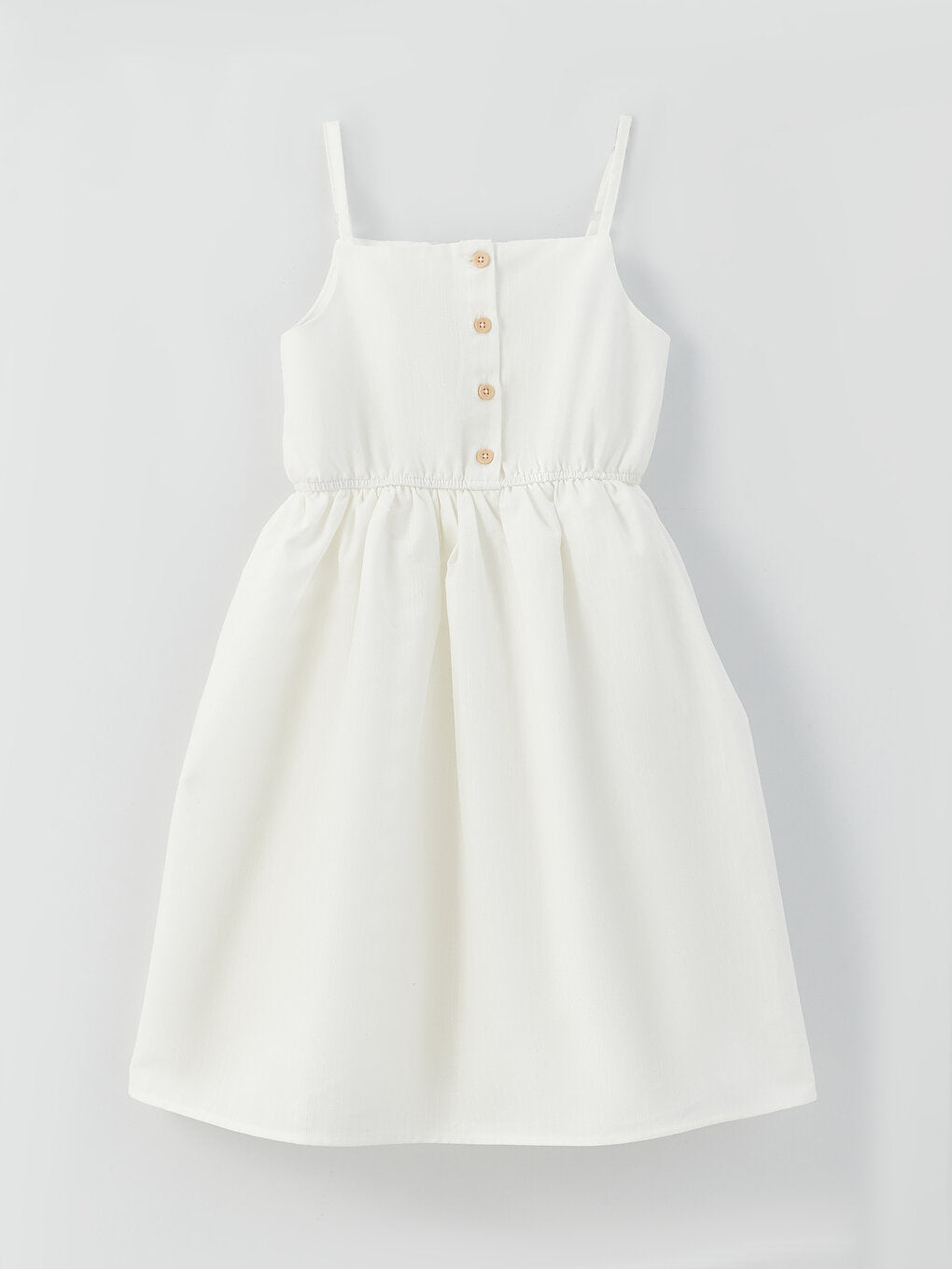 Square Neck Basic Strappy Girl's Dress