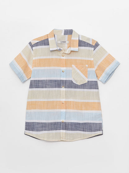 Striped Short Sleeve Boy Shirt