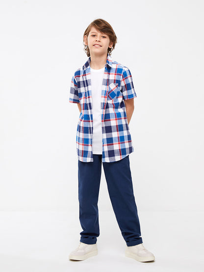 Plaid Short Sleeve Boy Shirt