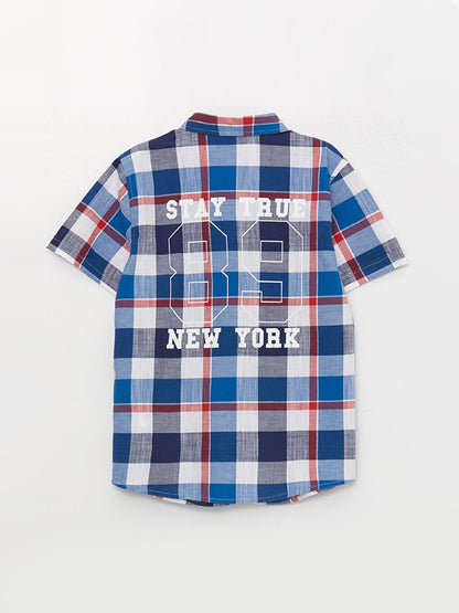 Plaid Short Sleeve Boy Shirt