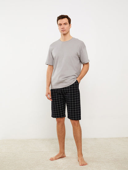 Standard Pattern Plaid Men's Pajama Bottom Shorts