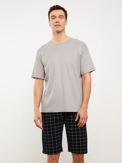 Standard Pattern Plaid Men's Pajama Bottom Shorts