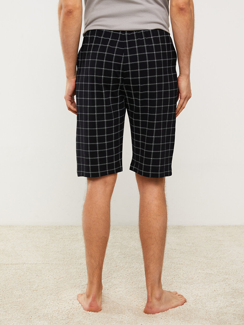 Standard Pattern Plaid Men's Pajama Bottom Shorts