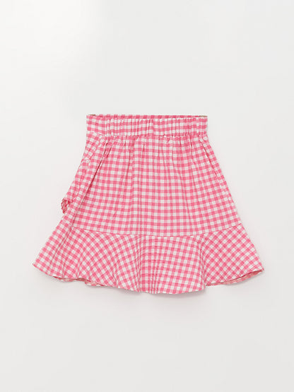 Plaid Girl's Skirt with Elastic Waist