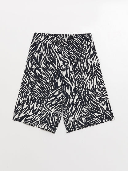 Women's Elastic Waist Patterned Shorts