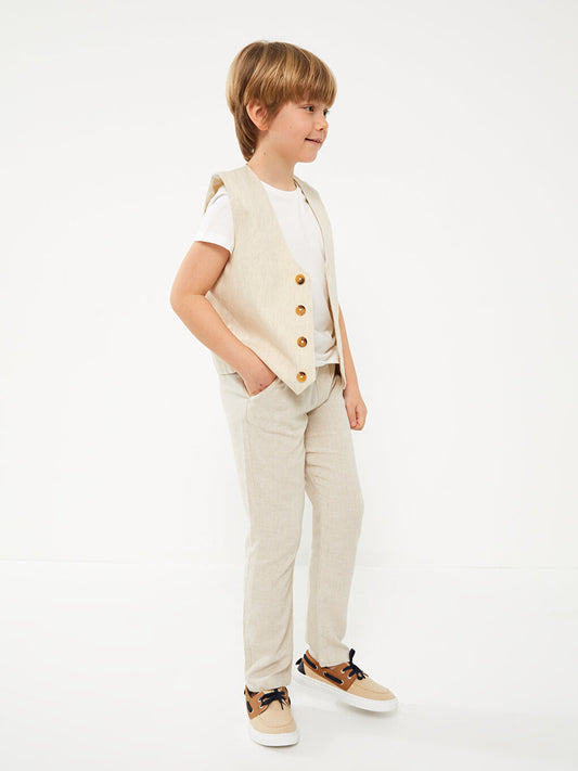 Basic Boy's Trousers with Elastic Waist