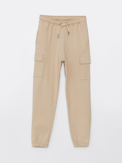 Basic Girls' Sweatpants with Elastic Waist