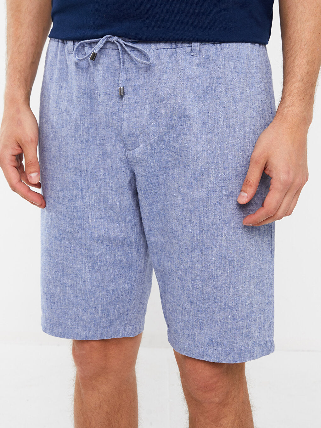 Standard Fit Linen Blend Men's Bermuda Shorts