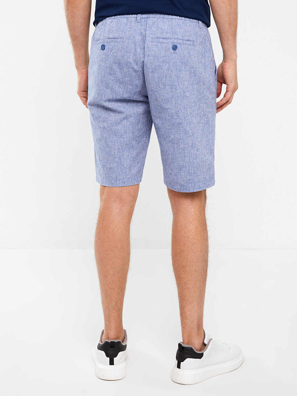 Standard Fit Linen Blend Men's Bermuda Shorts