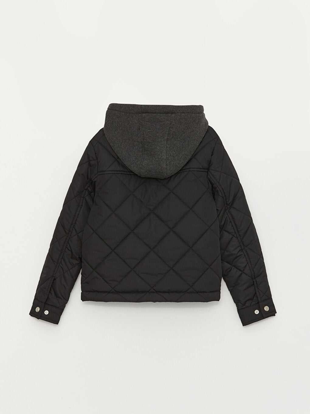 Hooded Quilted Patterned Boy's Coat