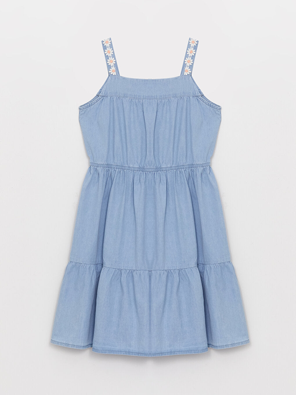 Square Neck Girl's Jean Dress