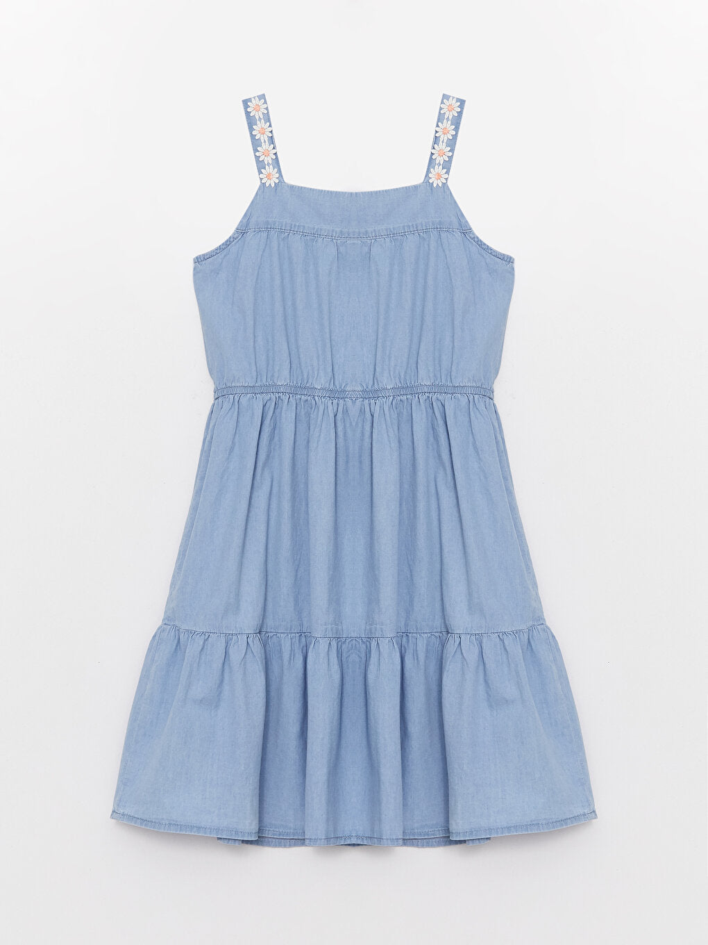 Square Neck Girl's Jean Dress