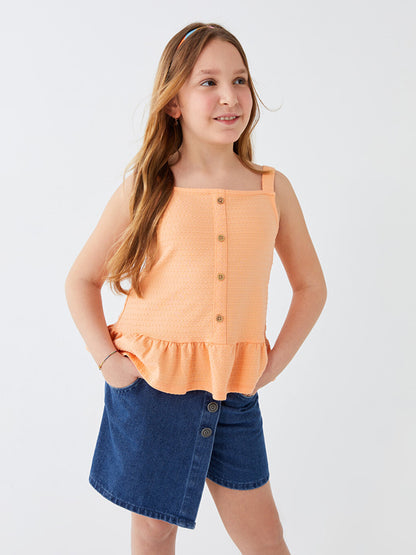 Square Neck Strap Girls Undershirt