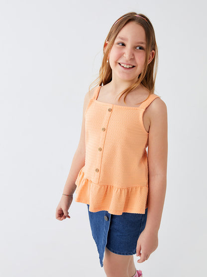 Square Neck Strap Girls Undershirt