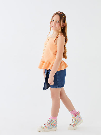 Square Neck Strap Girls Undershirt