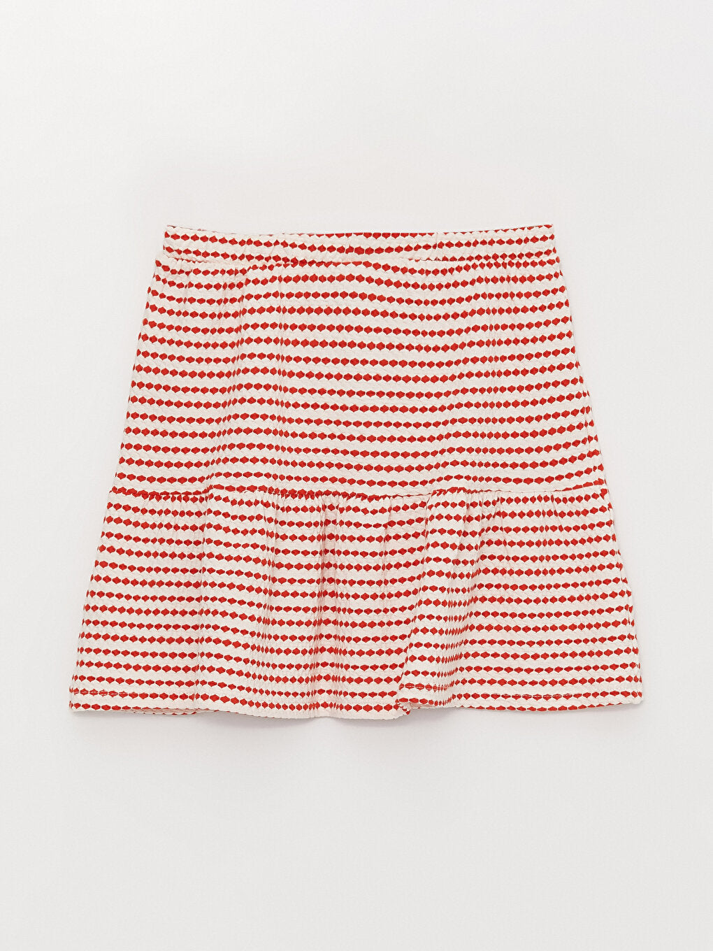 Patterned Girl's Skirt with Elastic Waist