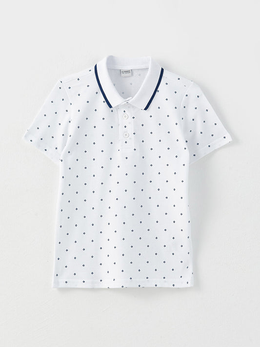 Polo Neck Printed Short Sleeve Boy's T-Shirt