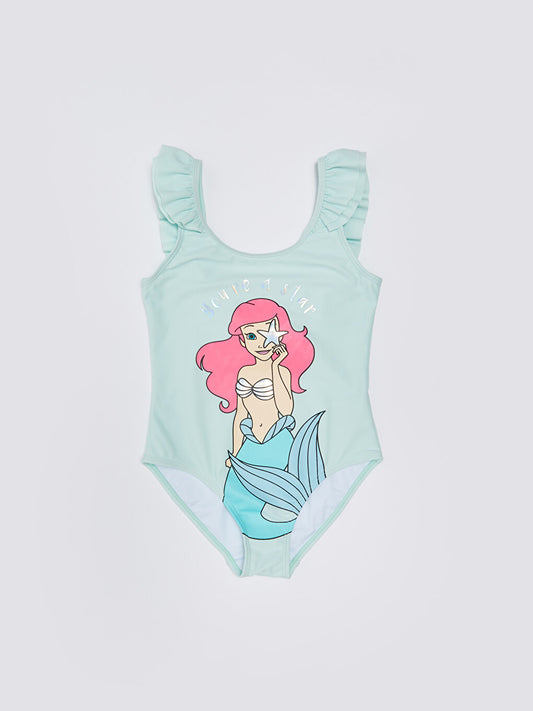 Mermaid Printed Girl's Swimsuit