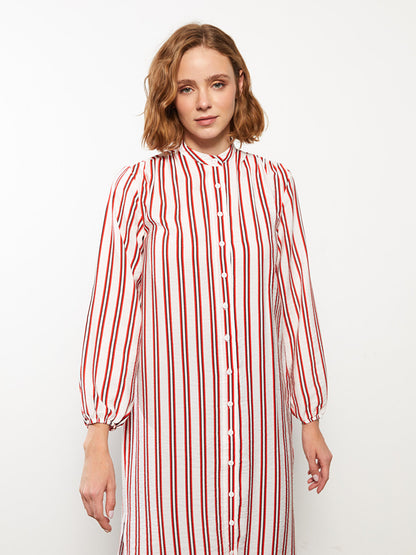 Judge Collar Striped Long Sleeve Women's Tunic