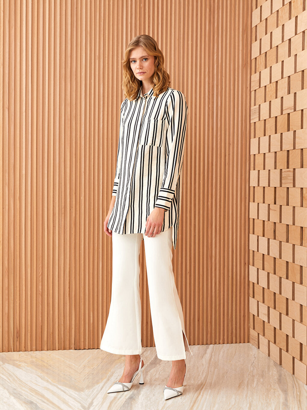 Striped Long Sleeve Women's Shirt Tunic