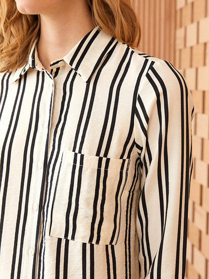 Striped Long Sleeve Women's Shirt Tunic