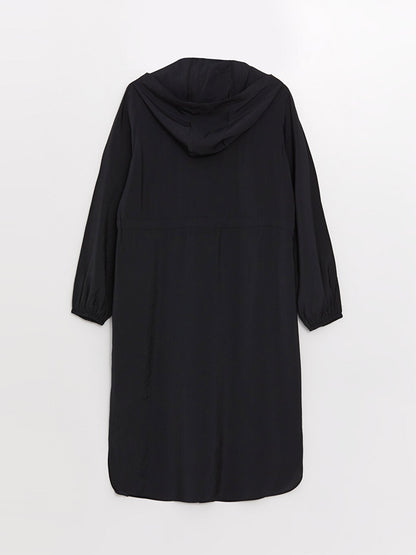 Hooded Plain Long Sleeve Women's Tunic