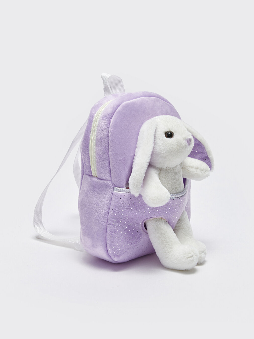 Girl's Backpack with Plush Rabbit Figure