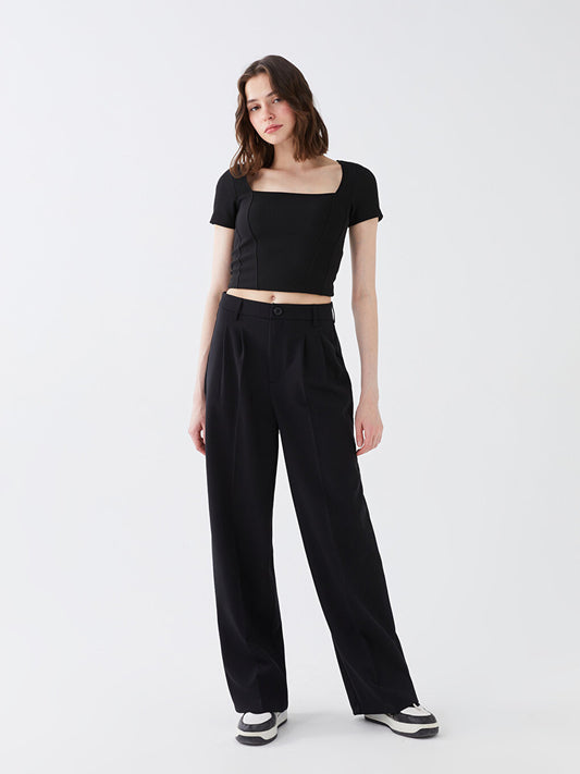 Women's Comfortable Fit Wide Leg Trousers