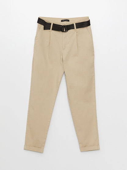 Comfortable Fit Women's Carrot Trousers with Pocket Detail