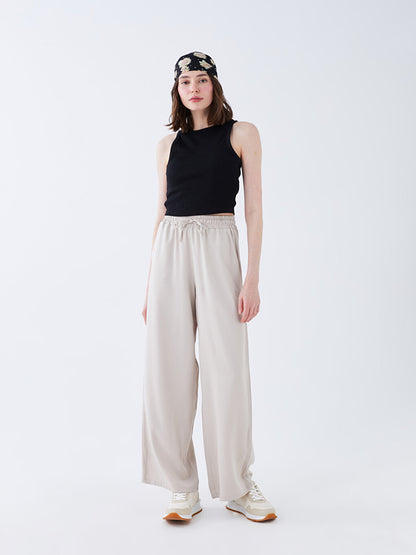 Women's Elastic Waist Straight Trousers