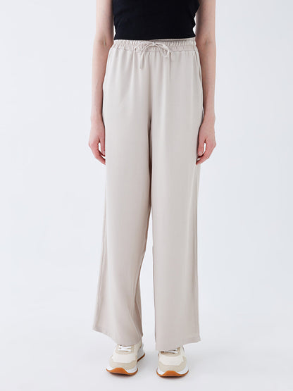 Women's Elastic Waist Straight Trousers