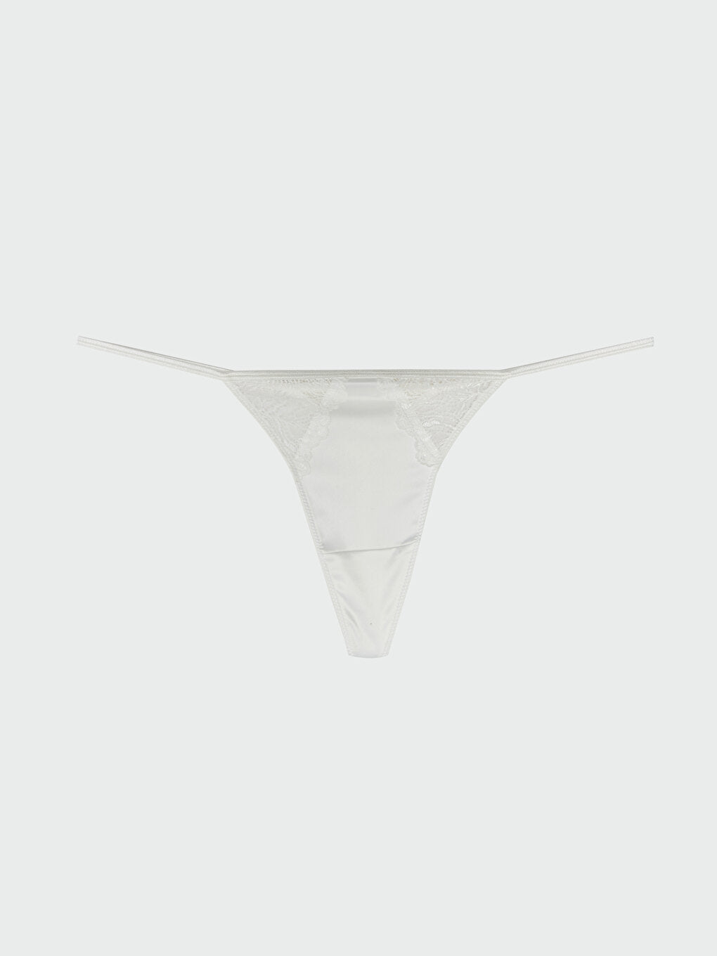 Satin Lace Detailed Thong Panties