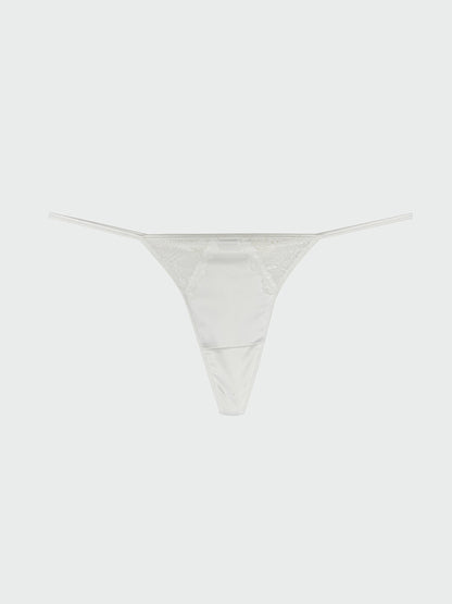 Satin Lace Detailed Thong Panties