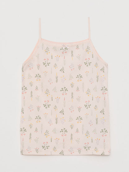 Square Neck Printed Strappy Girls Undershirt