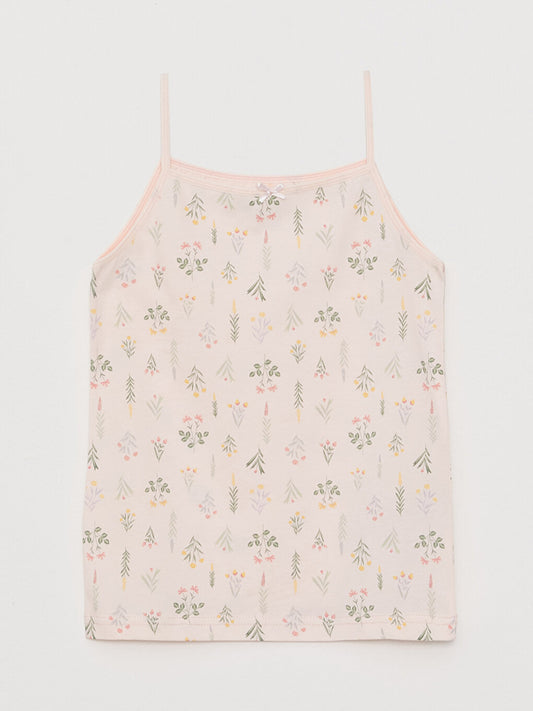 Square Neck Printed Strappy Girls Undershirt