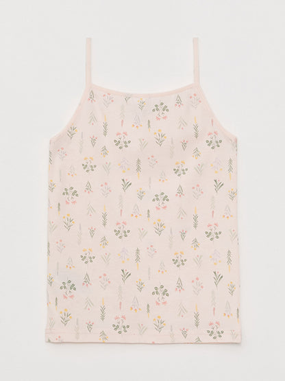 Square Neck Printed Strappy Girls Undershirt