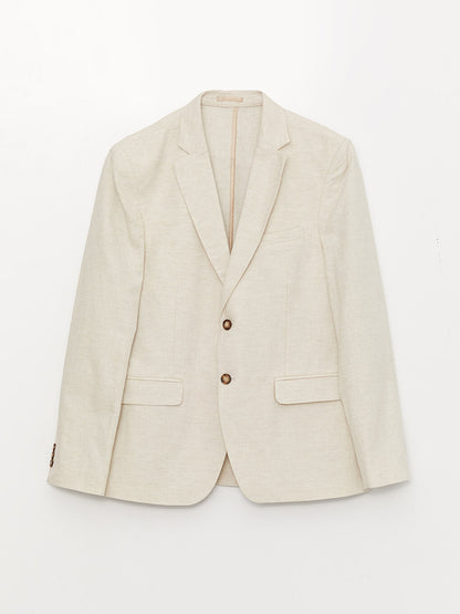 Slim Fit Linen Blend Men's Blazer Jacket