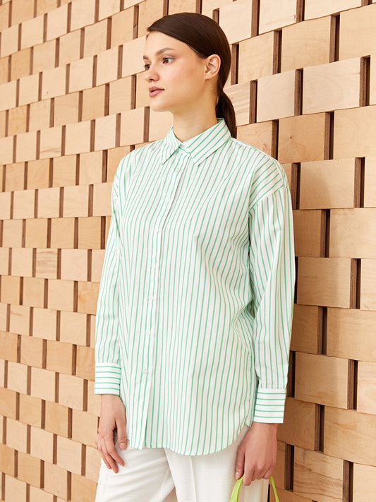 Striped Long Sleeve Oversize Women's Shirt