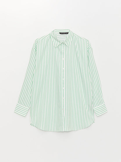 Striped Long Sleeve Oversize Women's Shirt