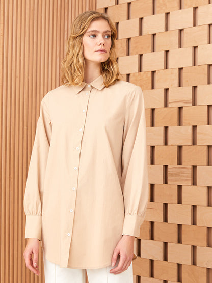 Plain Long Sleeve Women's Shirt Tunic