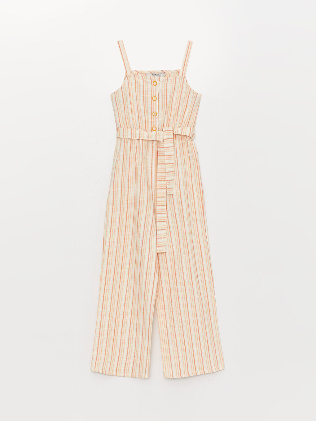 Square Neck Striped Strap Girls Jumpsuit