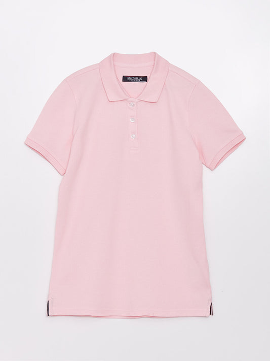 Polo Neck Basic Short Sleeve Girls' T-Shirt