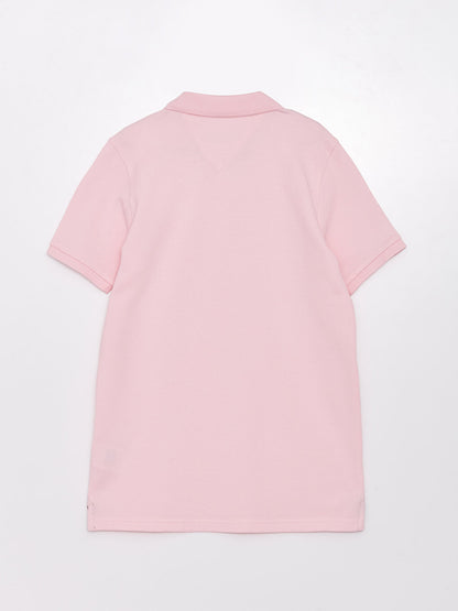 Polo Neck Basic Short Sleeve Girls' T-Shirt